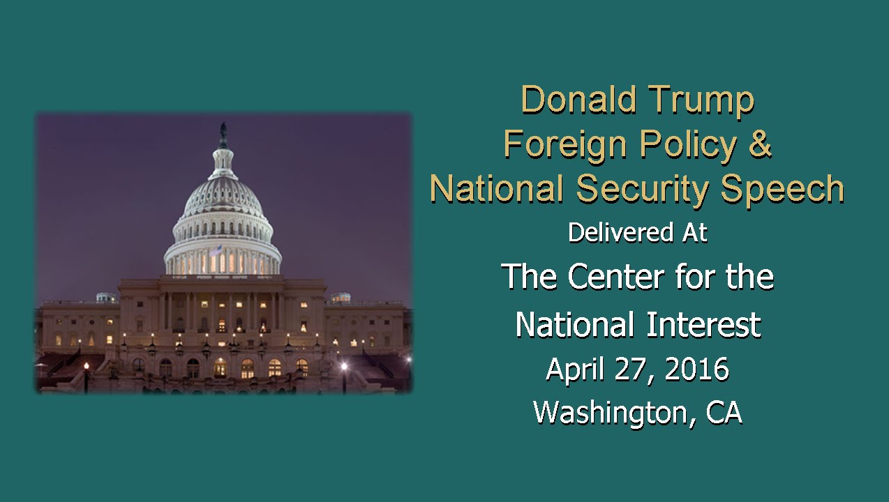 Donald Trump Foreign Policy Speech