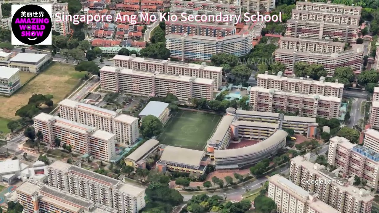 Ang Mo Kio Secondary School - SINGAPORE FROM ABOVE - 4K VIDEO
