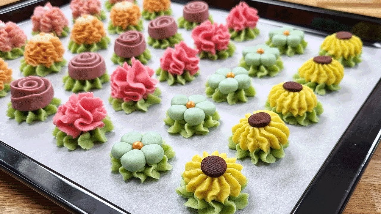 ЦВЕТОЧНОЕ СЛИВОЧНОЕ ПЕЧЕНЬЕ🌸Простой рецепт сдобного печенья
