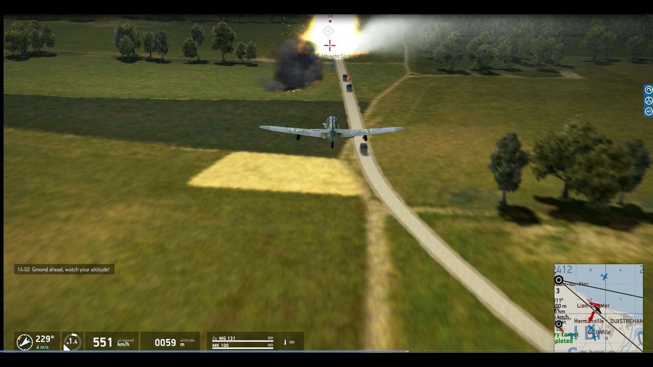 IL 2 Sturmovik Karl Albrecht Cordes Attack Vehicle Column at Saint Aubin sur Mer France