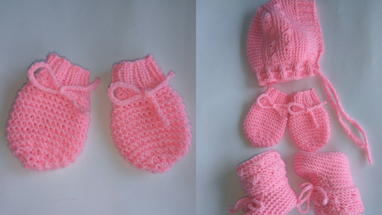 Pletene rukavice za bebe , dio kompleta/ (Kapa,rukavice,pape)/(Knitted Mittens for Baby)