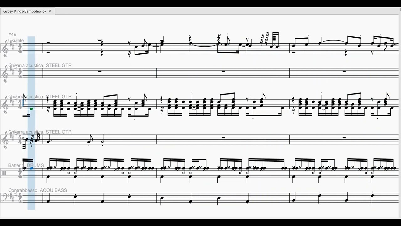 Bamboleo - Gypsy Kings -  from Los Reyes album, accompaniment, sheet music