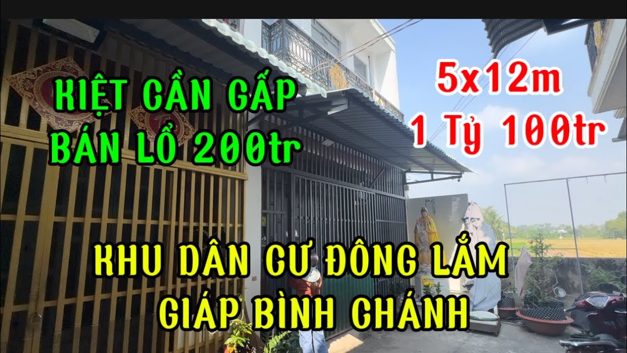 Khổ lắm mới bán nhà 1 trệt 1 lầu góc 2 mặt tiền 5x12m sổ Hồng riêng 1 ty 1 , gần bình Chánh dân đông