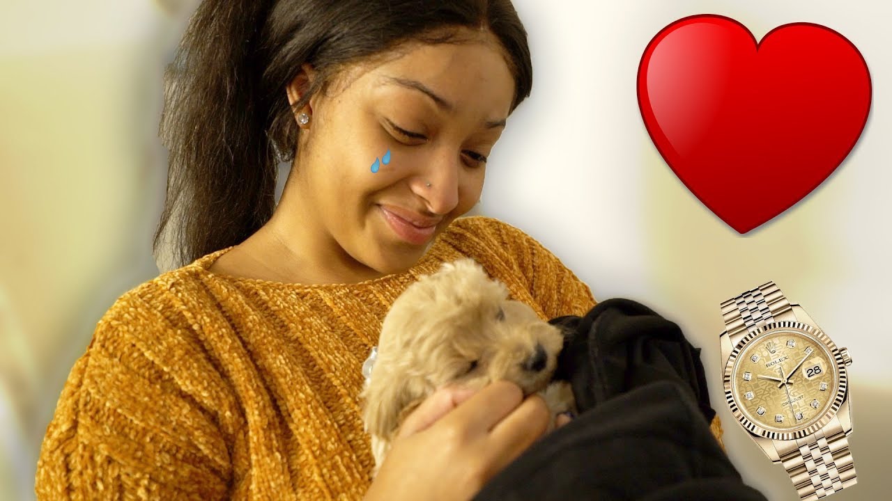 I Surprised Her With A Puppy & A $15,000 Rolex Watch For Her Birthday!! **She Cried**