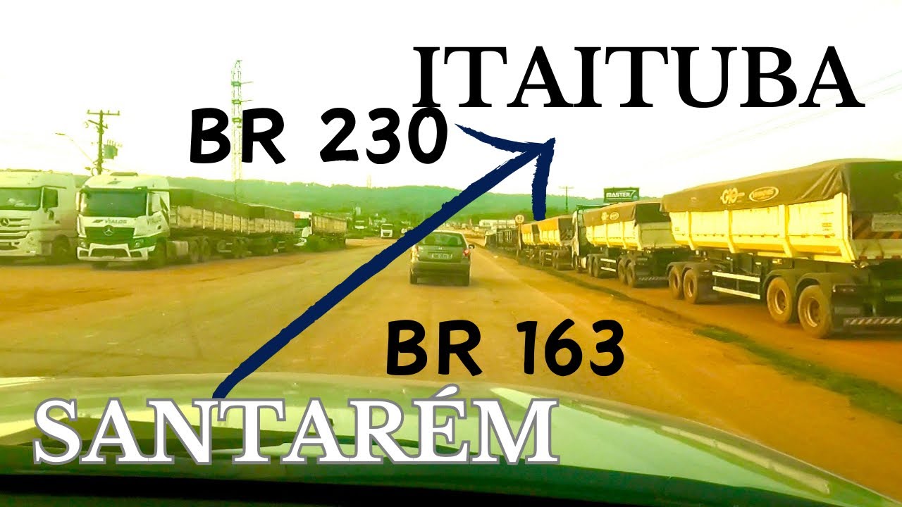 Santarém a Itaituba, com a contagem dos KMs pra conclusão BR 163 - Rurópolis pra frente