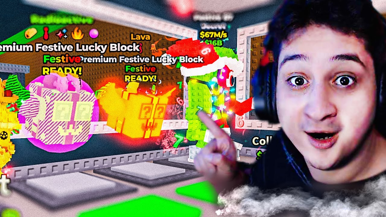 გავხსენი ყველა მაგარი ეფექტიანი Festive lucky block ები Steal a brainrot Roblox ში!