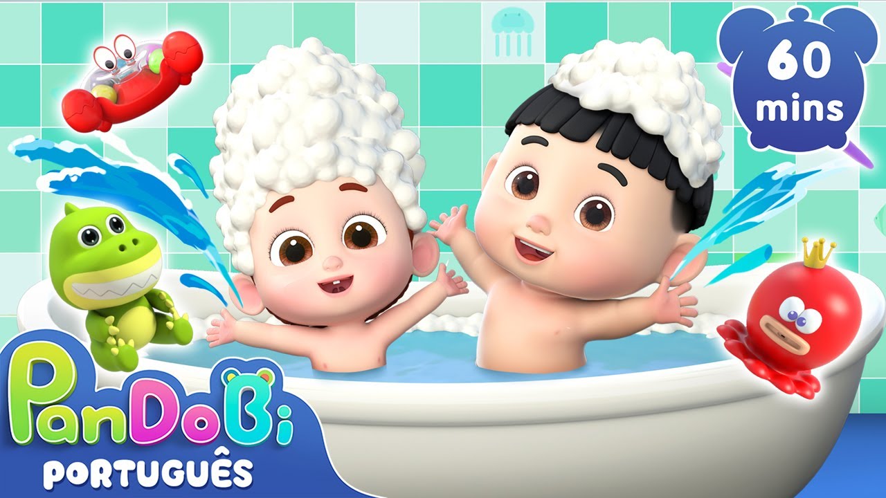 Um Bom Banho é Assim! | 60 MINUTOS com a Família Pandobi | Super Pandobi em Português