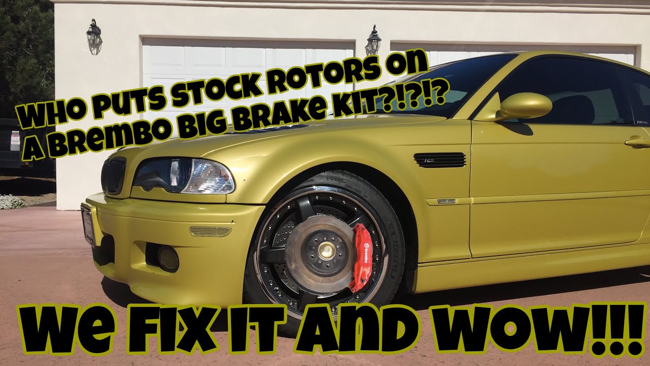 A STOCK SIZE ROTOR WAS ON THIS BIG BRAKE KIT CALIPER.  WE UPDATE THE BREMBO BIG BRAKES and WOW!