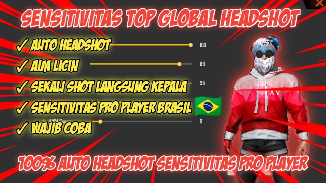100% AUTO HEADSHOT ‼️ SENSITIVITAS TOP GLOBAL HEADSHOT DARI BRASIL