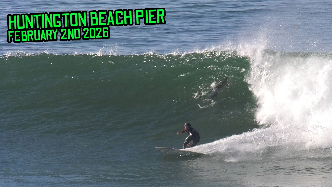 The Swell Is On THE RISE at The Huntington Beach Pier! (February 2nd 2026)