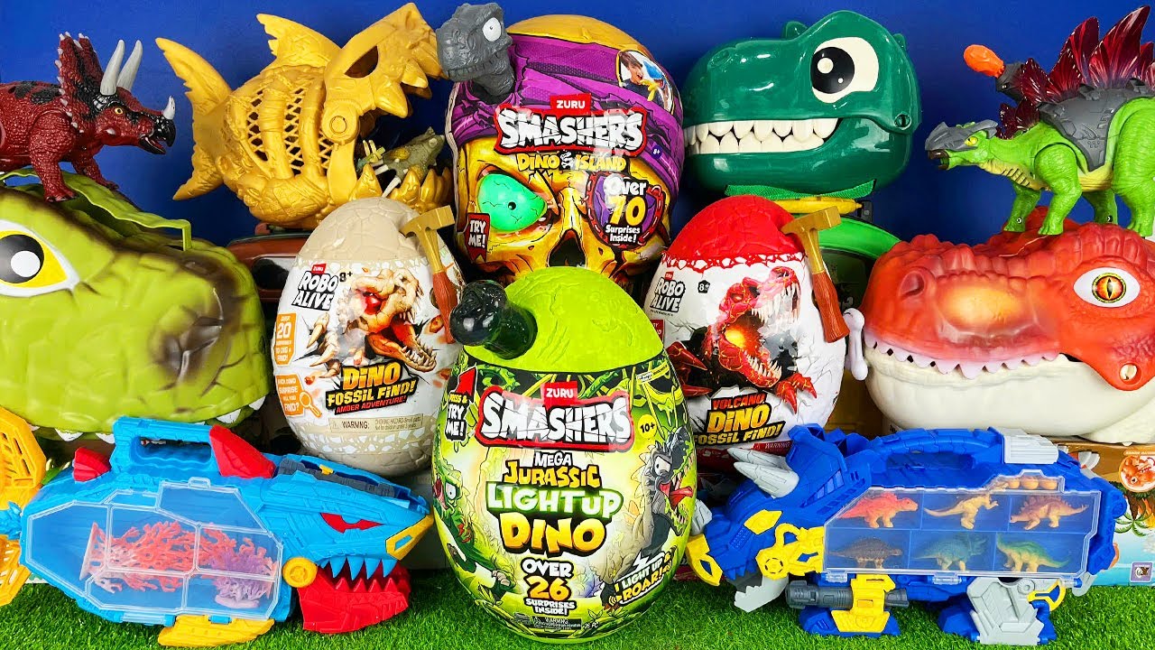 Jurassic World Rebirth Unboxing Review Asmr Dinosaur Zuru Smashers Skull Zuru Robo Alive Dino Eggs