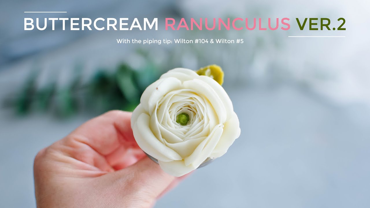 Buttercream Ranunculus Piping Tutorial ver.2 / Hướng dẫn bắt hoa mao lương từ kem bơ – cách 2