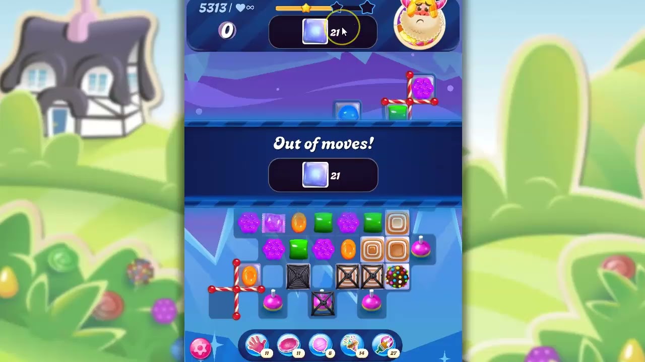 Candy Crush Level 5313 Talkthrough, 15 Moves 0 Boosters