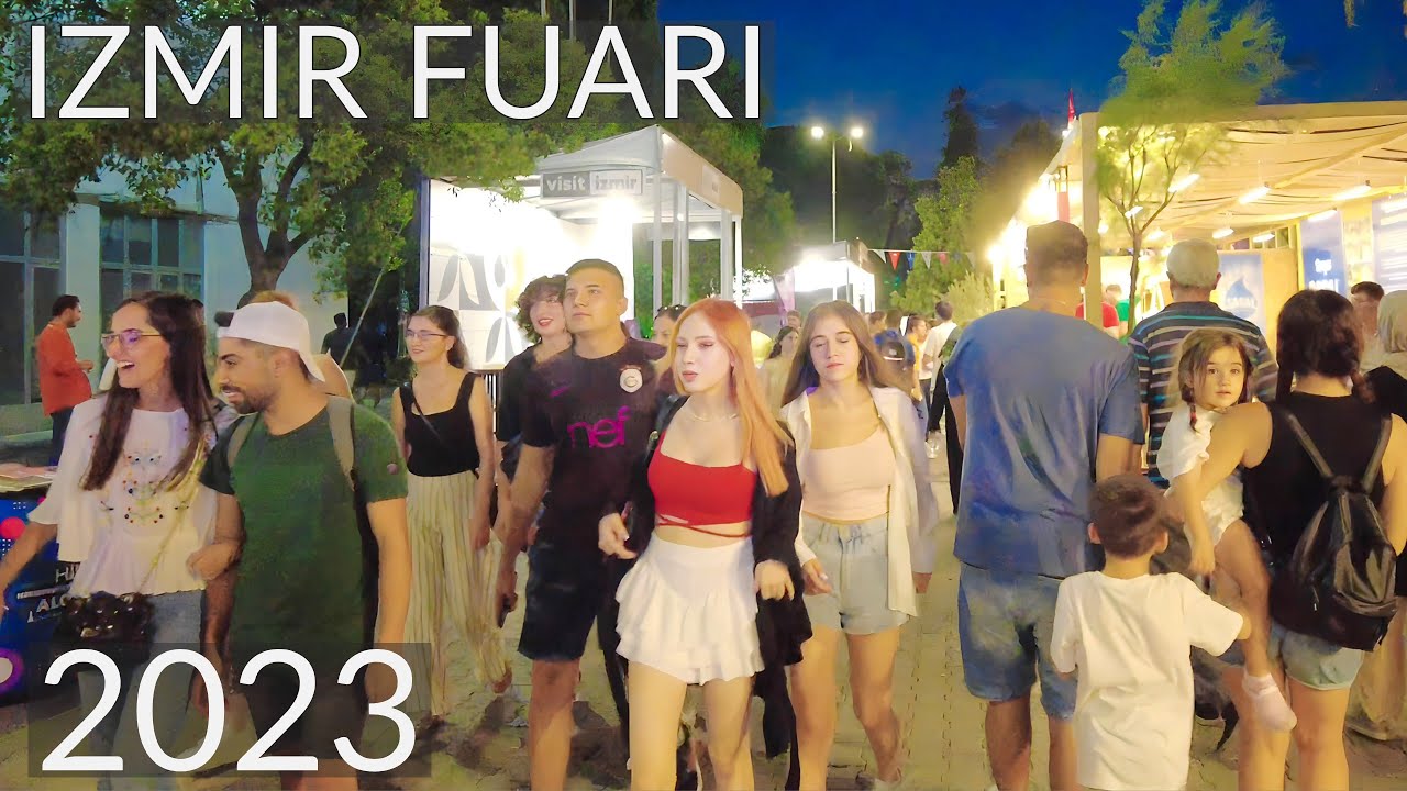 🇹🇷 İzmir Fuarı 2023: Saturday Evening 4K Walking Tour (Very Crowded)