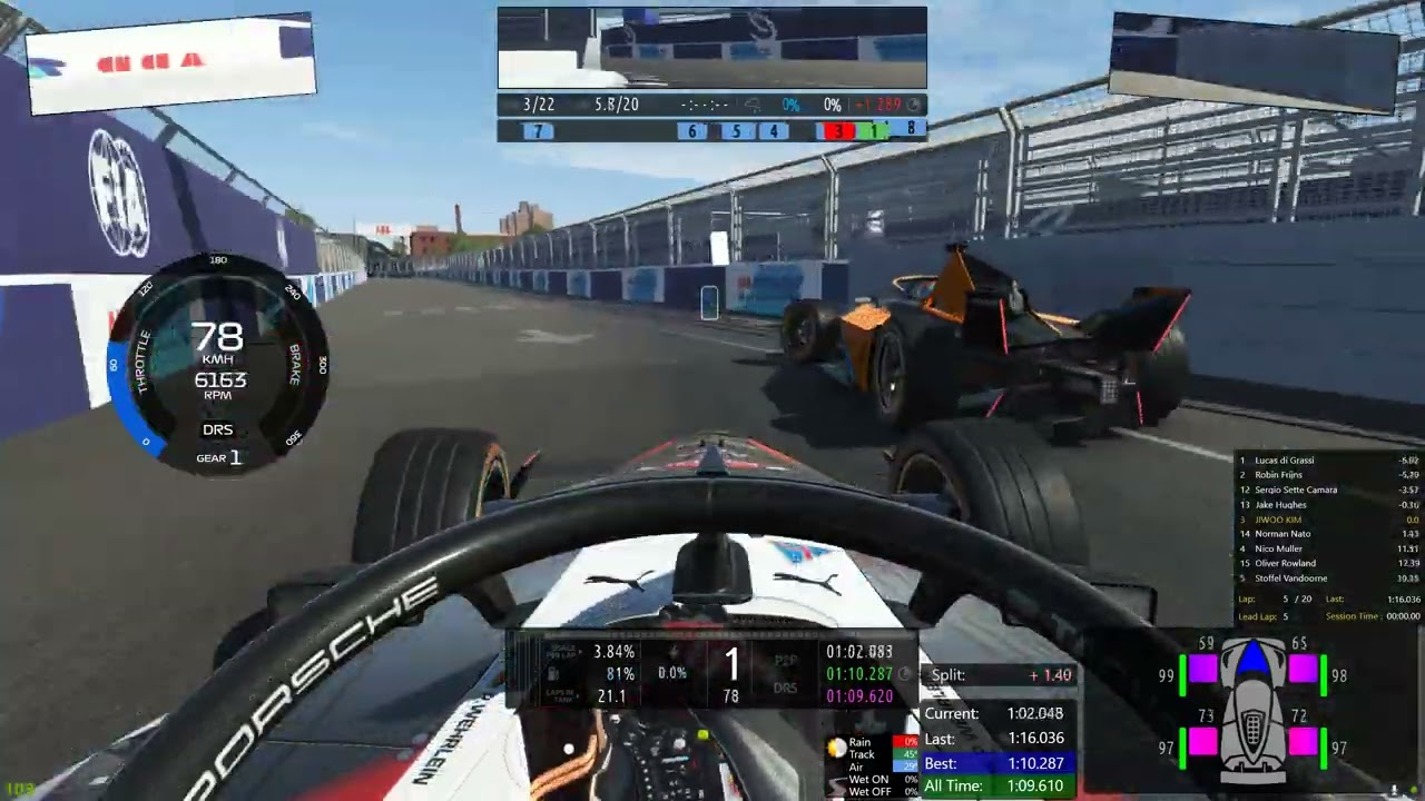 rFactor2 : Formula E Gen3 . New York E-Prix . Pascal Wehrlein . Porsche