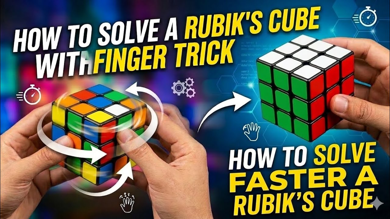 How to solve a Rubik's cube with finger trick 👆#video#viral#rubikscube 