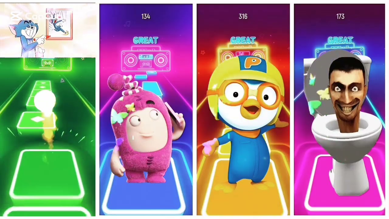 Tails hop. #tom #toilet #oddbods #pororo #tiles #tileshopedmrush #trent #tileshopgame #follow #rek