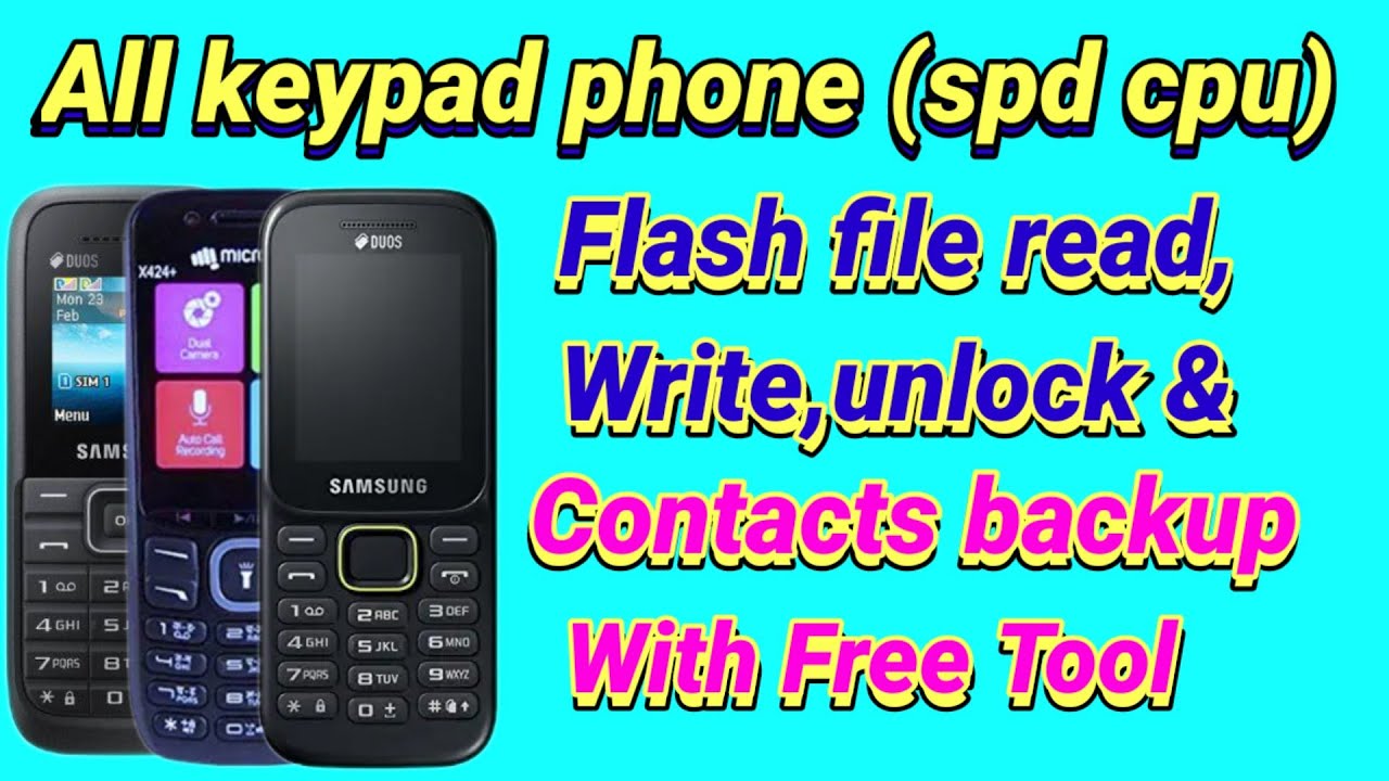 Free TooL//All keypad Mobile(spd cpu) flash file read,write,unlock & contacts backup.