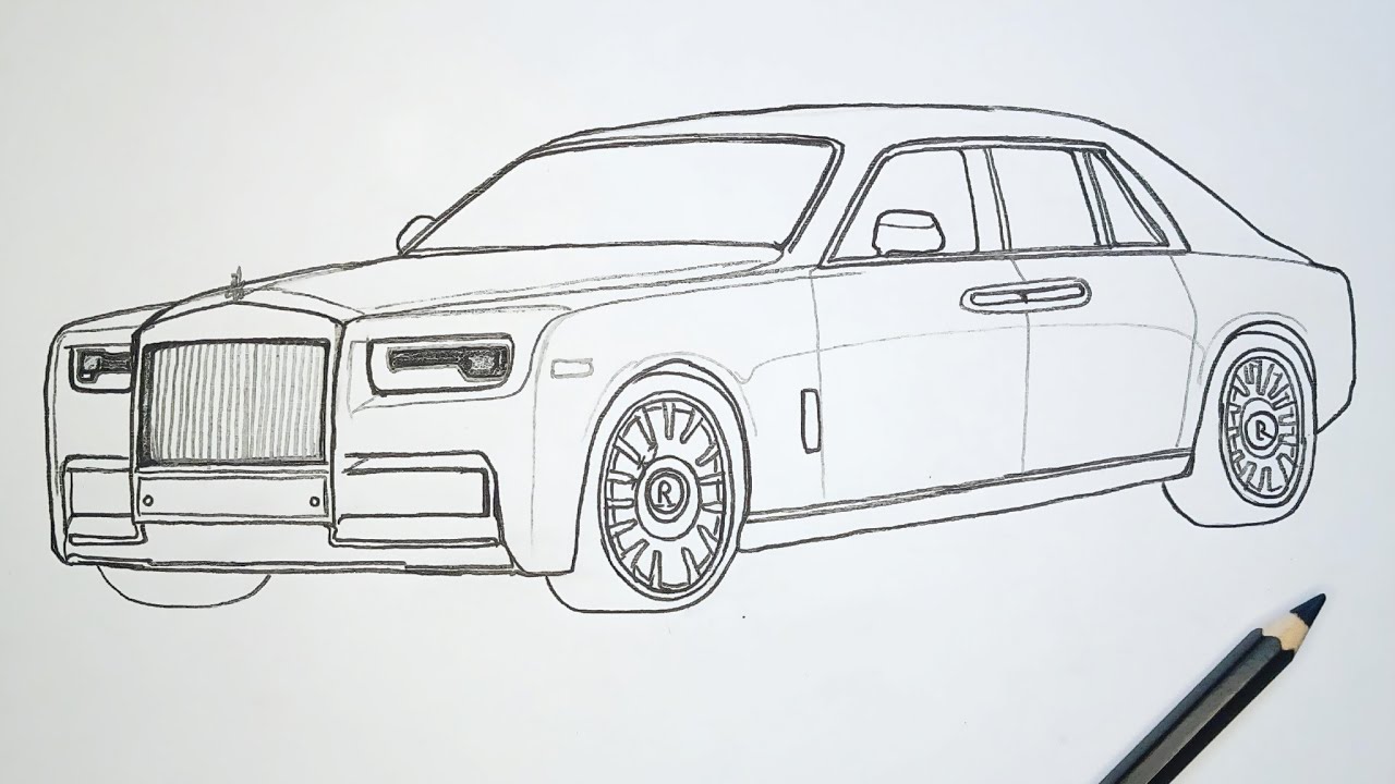 Как нарисовать Rolls-Royce Phantom! ❤️ — Ультра-роскошный рисунок автомобиля!