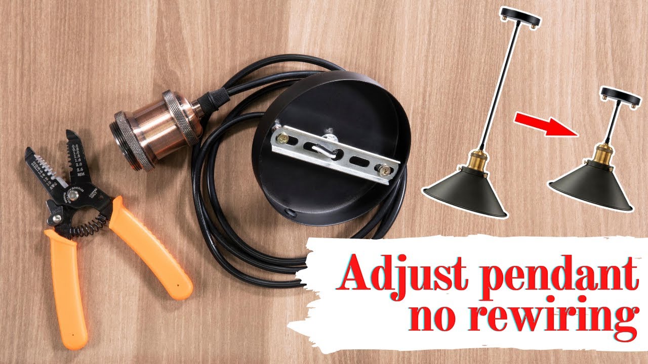 DIY Battery Pendant Light: How to adjust the cord without rewiring.
