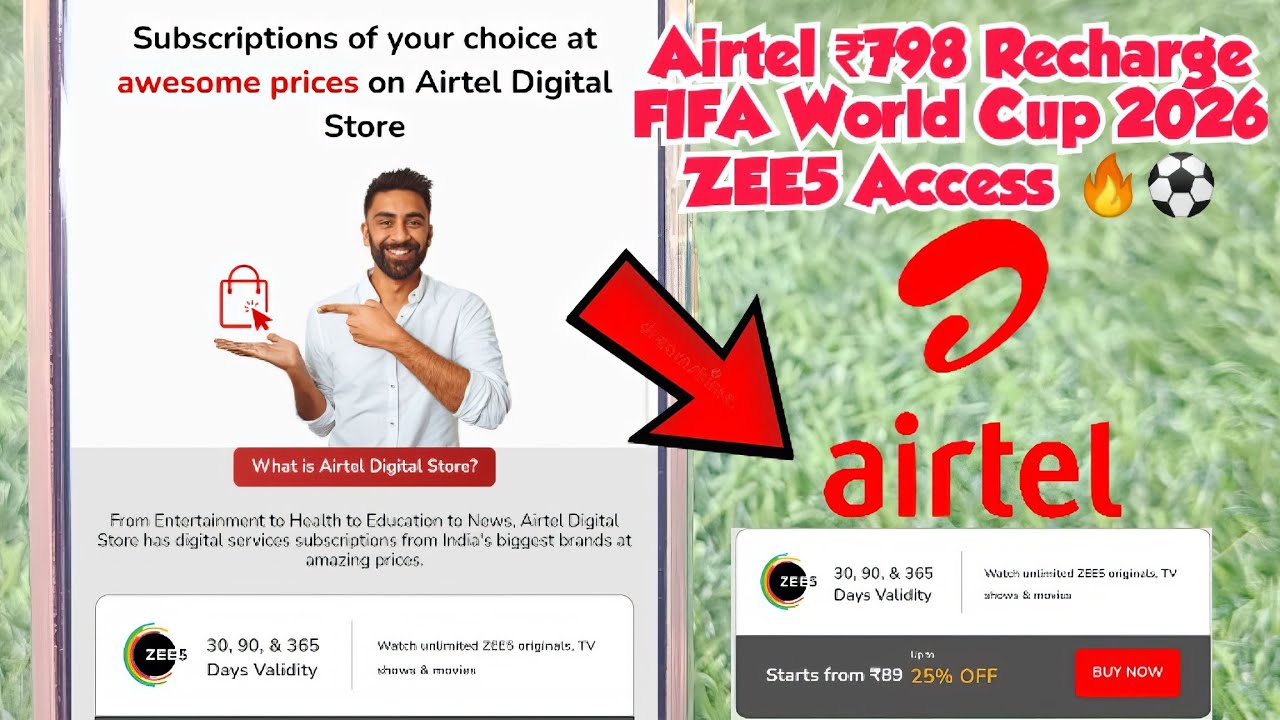 𝗔𝗶𝗿𝘁𝗲𝗹 ₹𝟳𝟵𝟴 𝗥𝗲𝗰𝗵𝗮𝗿𝗴𝗲 𝗙𝗜𝗙𝗔 𝗪𝗼𝗿𝗹𝗱 𝗖𝘂𝗽 𝟮𝟬𝟮𝟲 𝗭𝗘𝗘𝟱 𝗔𝗰𝗰𝗲𝘀𝘀 🔥⚽