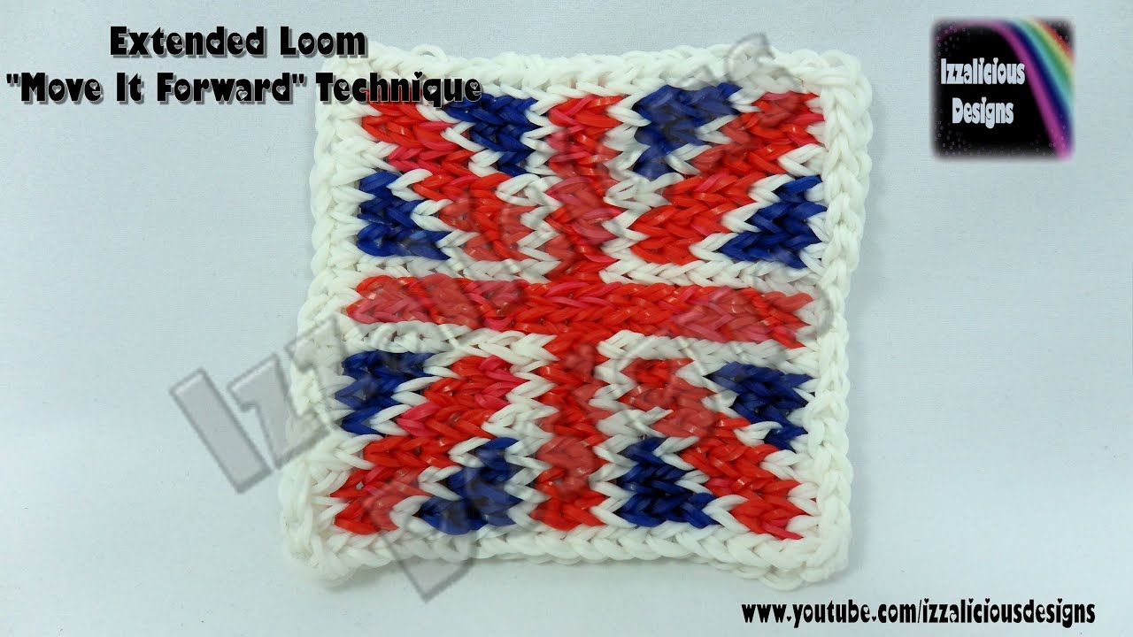Rainbow Loom Union Jack (Flag of the UK) Mural using extended loom (2) 