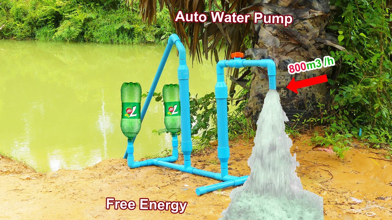 I turn PVC pipe into a water pump no need electric power easy way life hacked at home 3