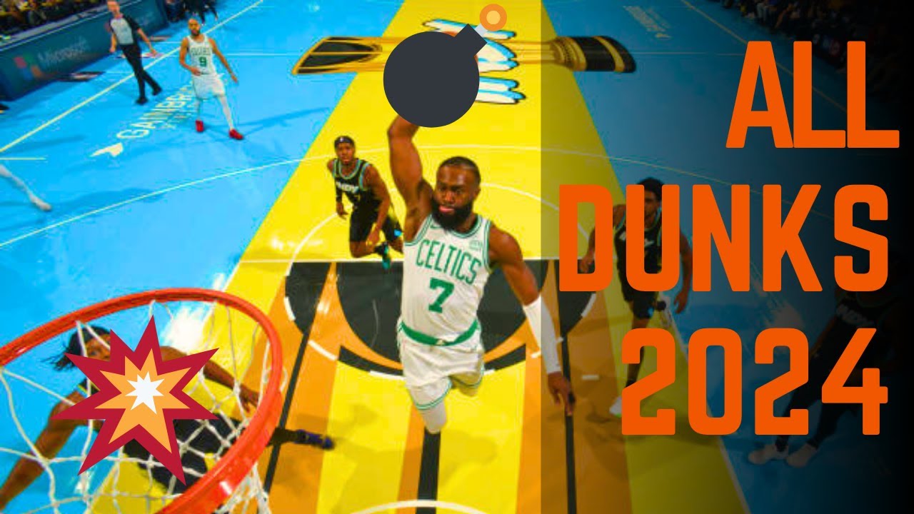 Jaylen Brown dunks to celebrate he is the Finals MVP!