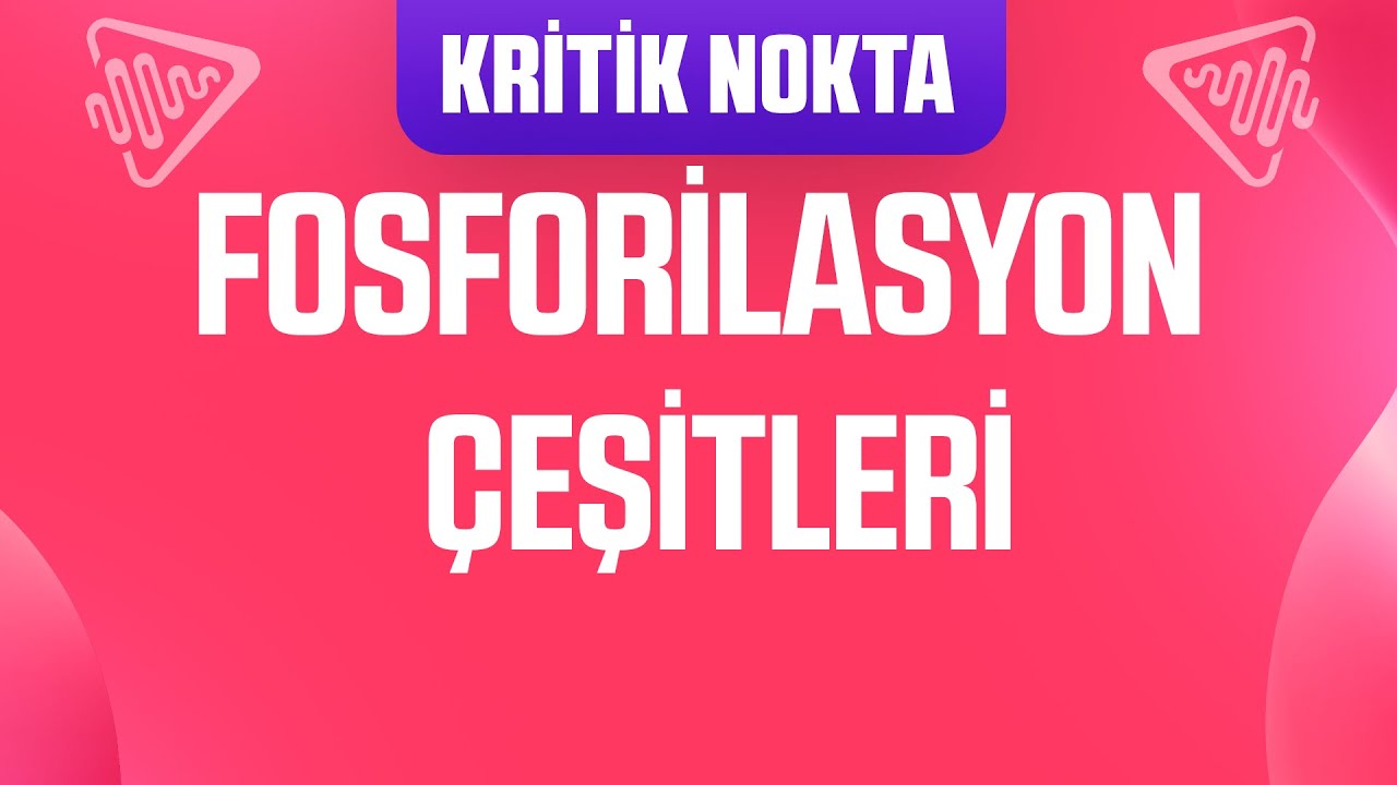 FOSFORİLASYON ÇEŞİTLERİNİ KARIŞTIRIYORSAN BU VİDEOYU İZLE