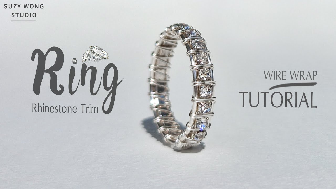 Rhinestone Trim Wire Wrap Ring Tutorial | DIY Ring| Easy Ring |DIY Jewelry |How to make