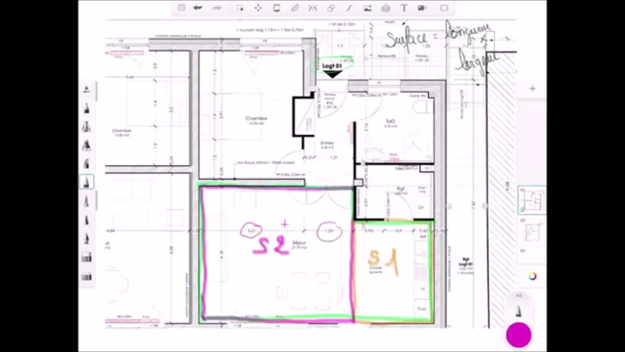 calculer une surface de plafond