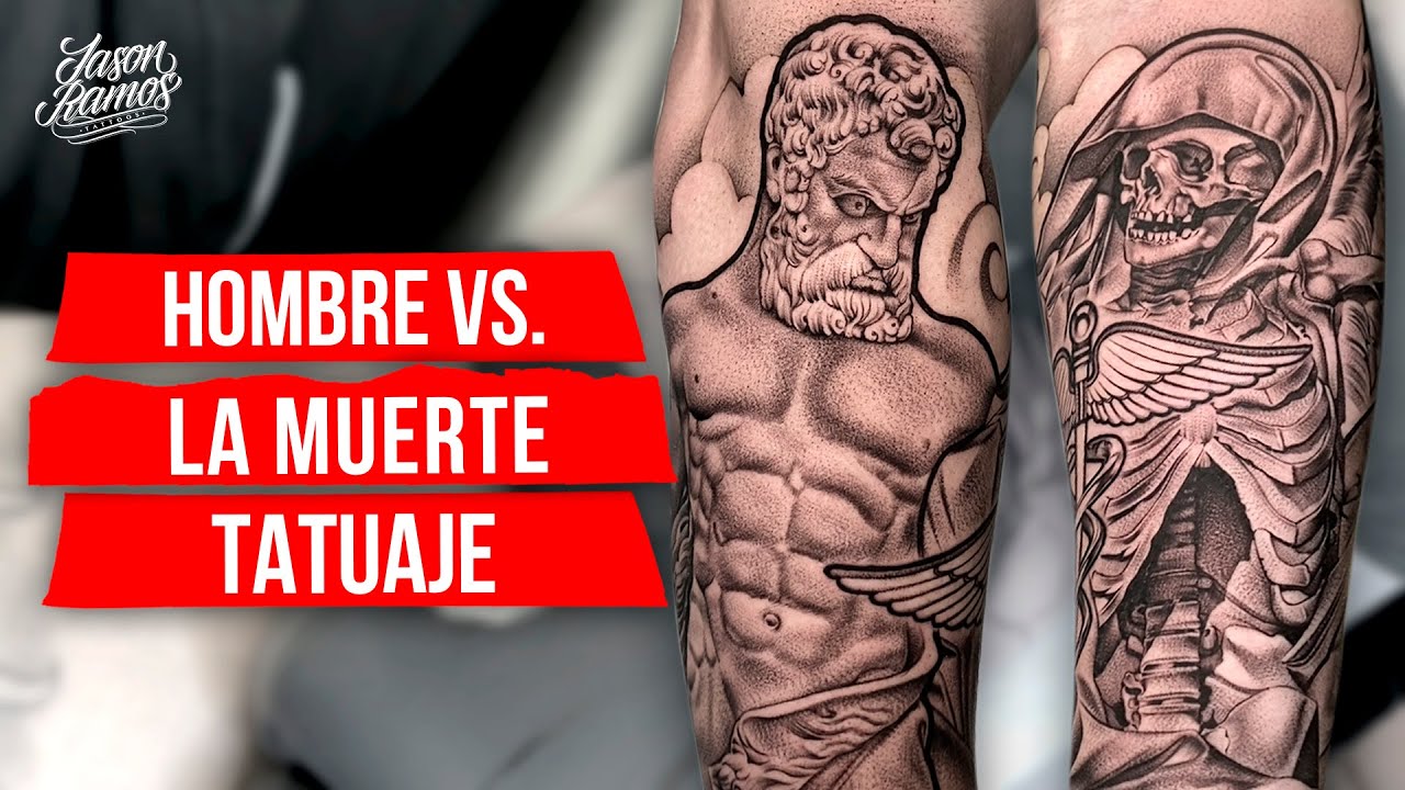 Hombre VS. La Muerte TATUAJE Puntillismo de Arrastre // WhipShading // Aguja de Línea 3rl #yo3rl