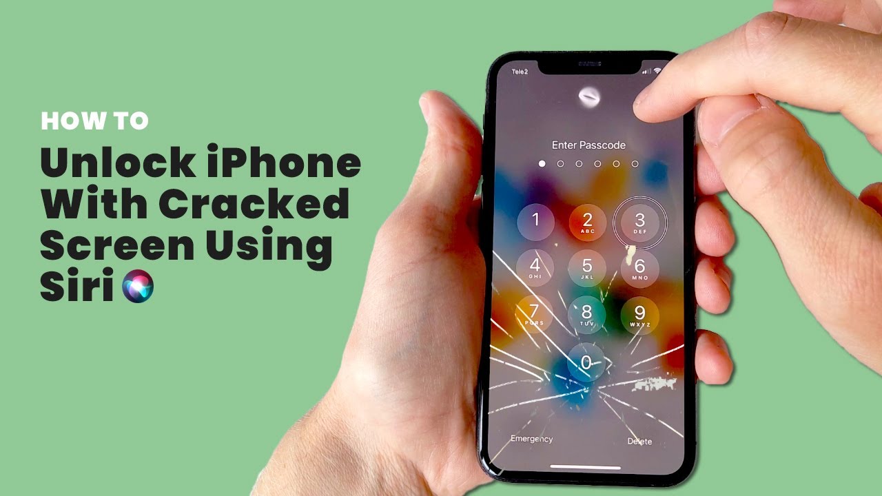 Разблокируйте iPhone с треснувшим/разбитым экраном с помощью Siri