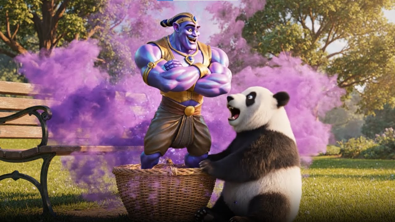 The Panda and the Magic Genie 🐼✨ | Fun Cartoon Story for Kids