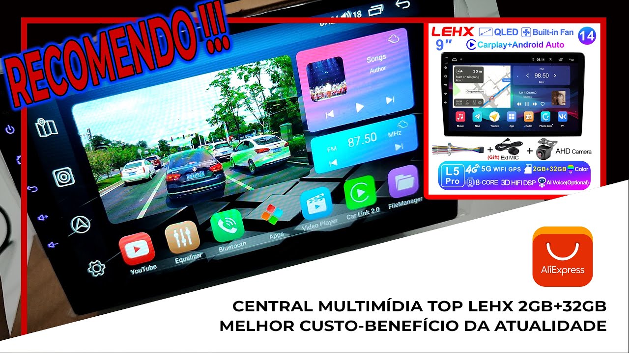 CENTRAL MULTIMÍDIA L5Pro LEHX TOP ALIEXPRESS - MAIS 1 OPÇÃO