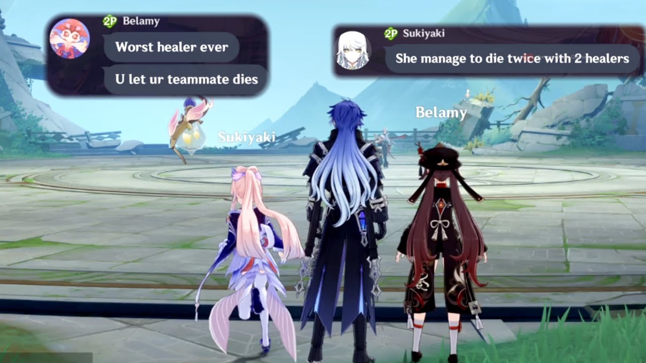 This player died twice and blames 2 healers for her own skill issues..