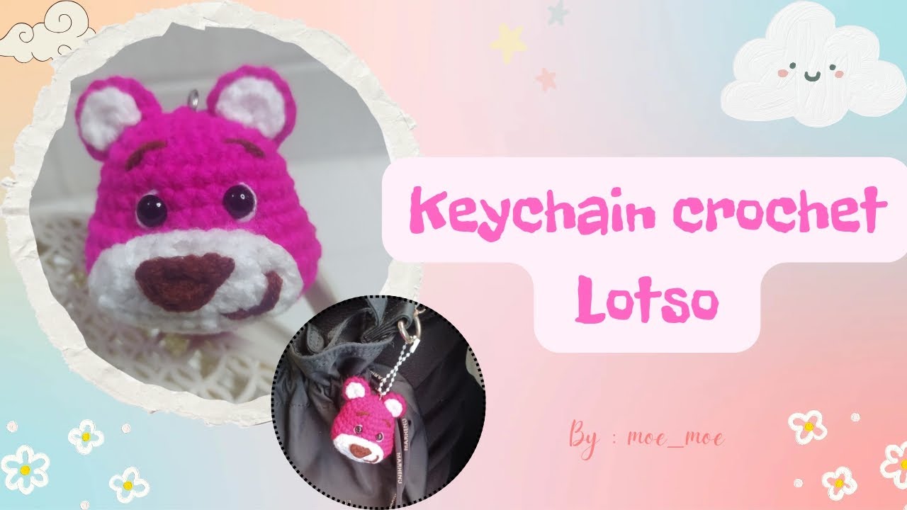 how to crochet a  lotso // keychain crochet #crochet #amigurumikeychain
