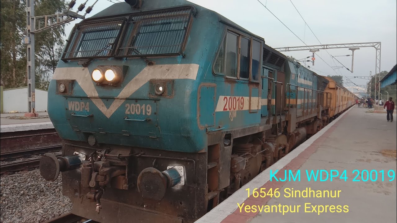 A Ride Behind SWR's Krishnarajapuram WDP4 Hauled 16546 Sinshanur Yesvantpur Express Part 1