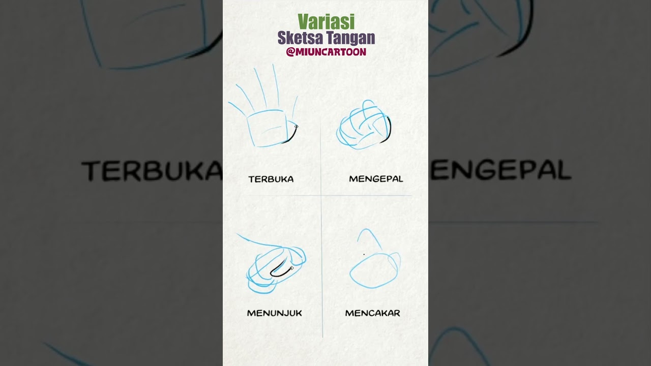 cara menggambar tangan #miuncartoon #caramenggambar #drawinghands #menggambar #sketching