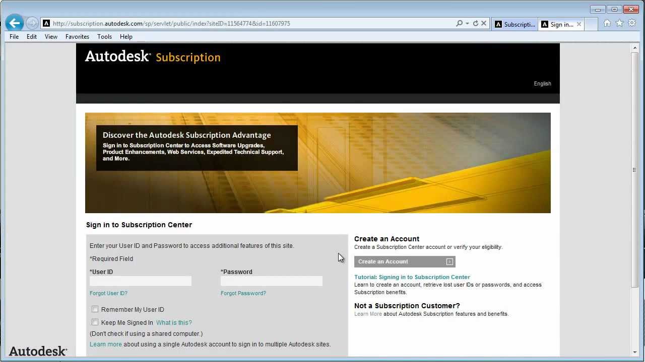 Autodesk Subscription Centre Login