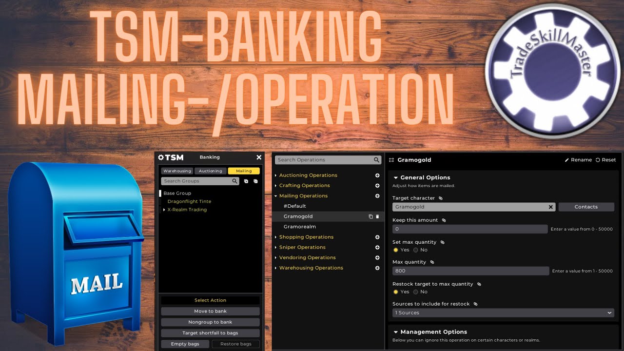 WoW-Goldmaking-Retail | TSM Banking-Mailing & Mailing Operation erkl&auml;rt | Deutsch