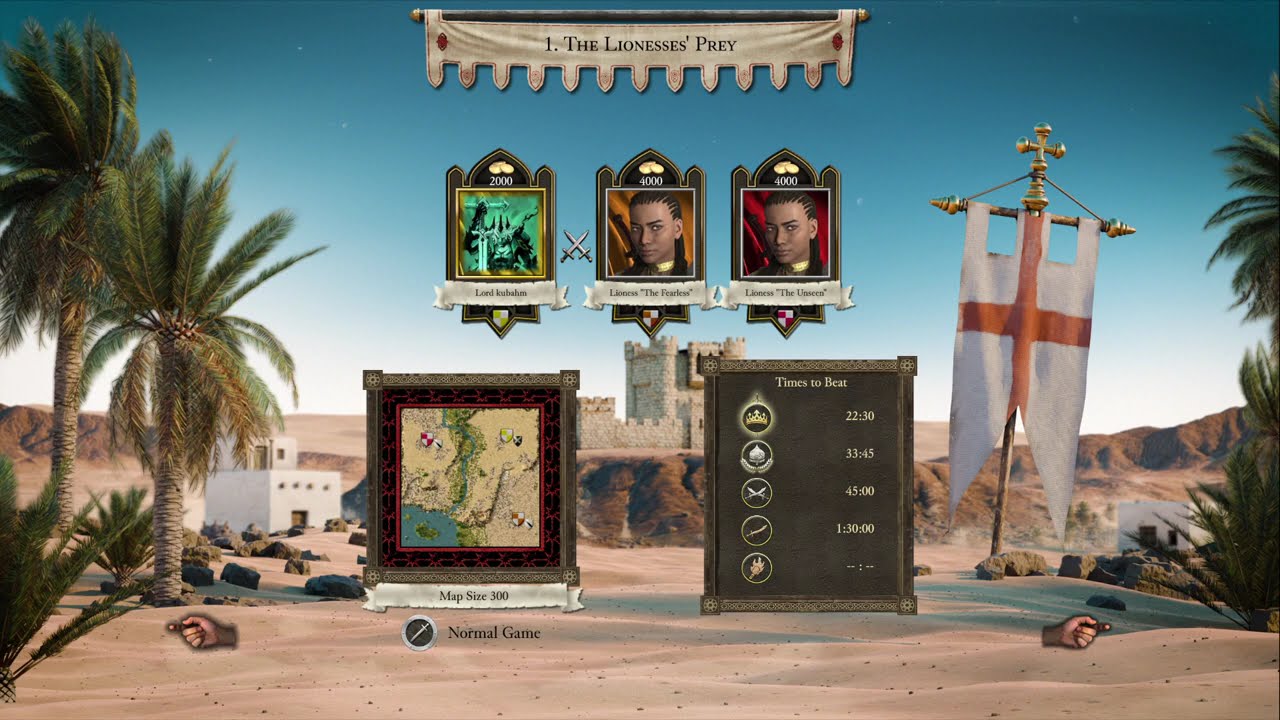 Sands Of Time Trials [The Trail of the Cobra - 1. The Lionesses' Prey] | Stronghold Crusader DE