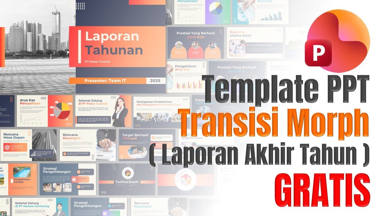 Free Morph Transition PPT Template for 2025 Year-End Report Presentation