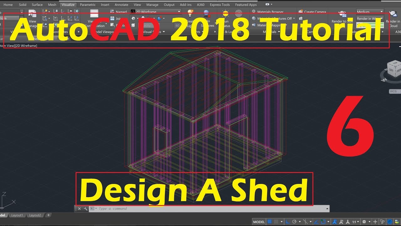 Beginner Tutorial AutoCAD 2018 - Designing a Shed - Part 6