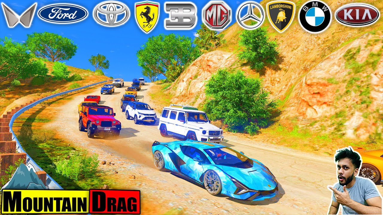 GTA 5 Indian Suv and Super Sports Car Mountain Drag Race GTA 5