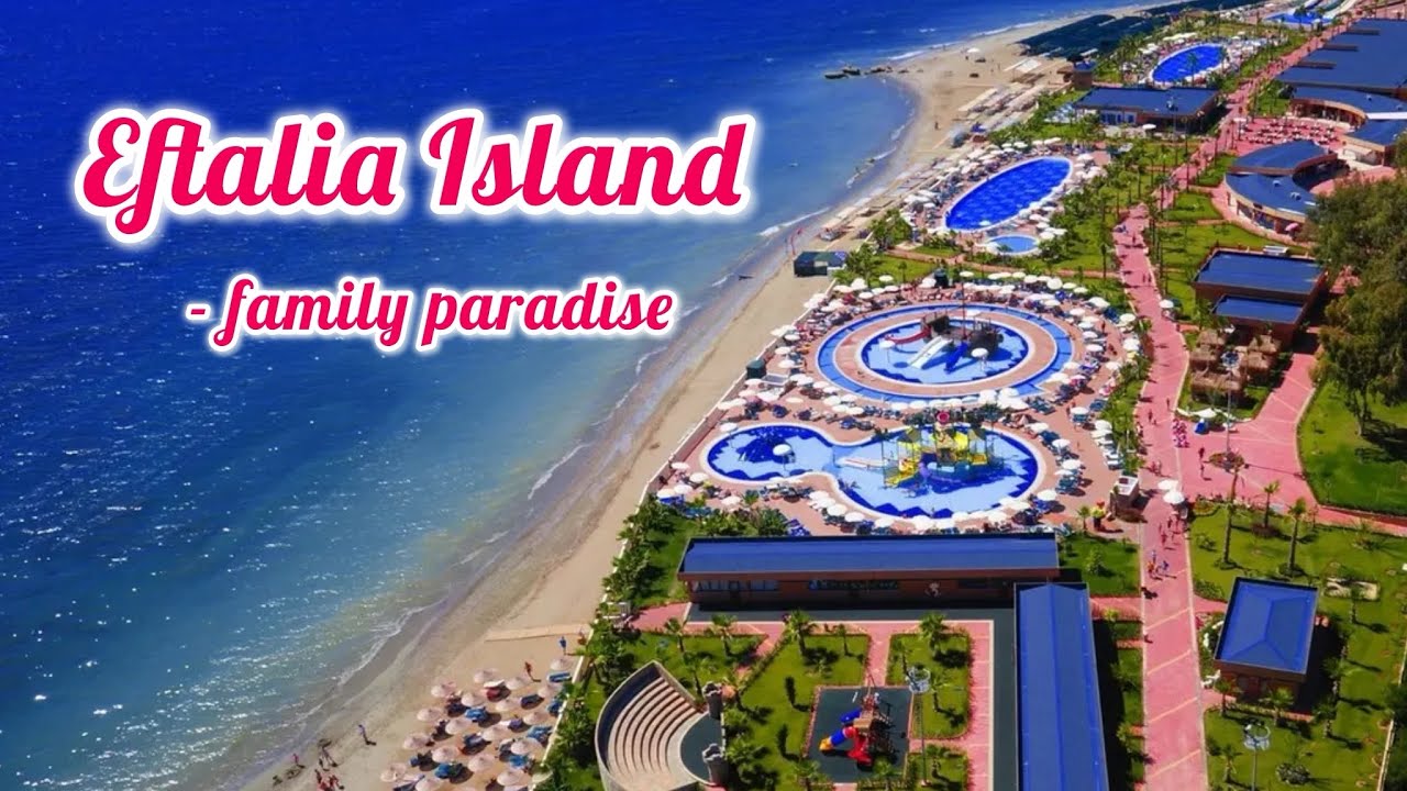 Eftalia island / aqua park, beach review/ Antalya Turkler Alanya Turkey