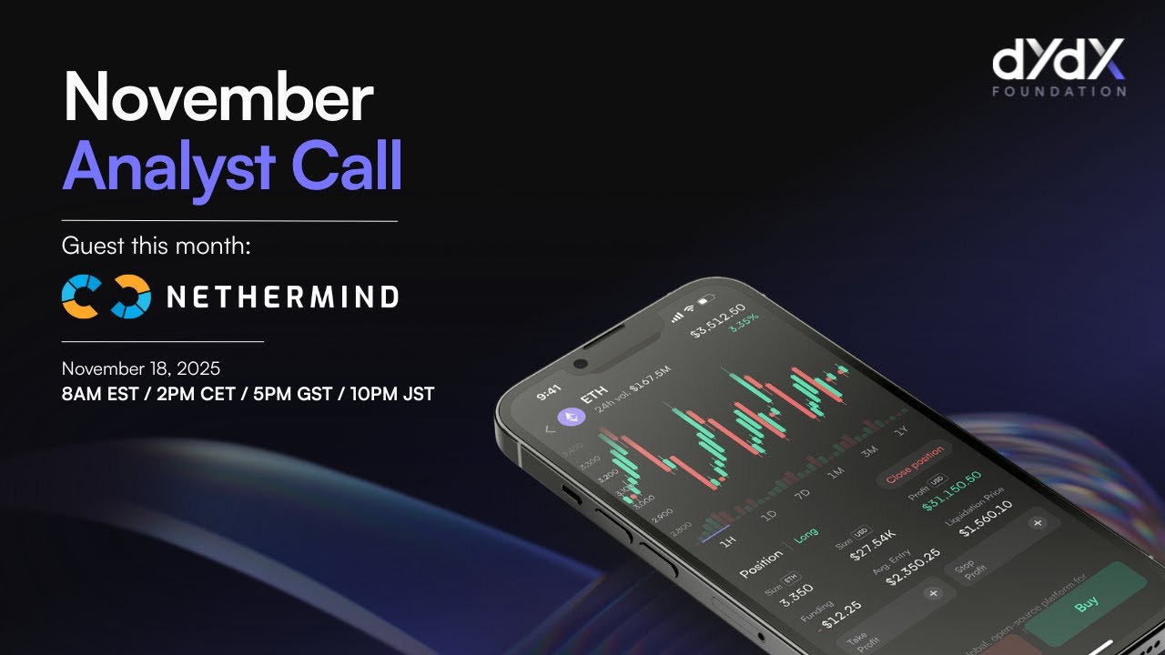dYdX Analyst Call – November 2025 | Market Update, Buybacks, Trading Incentives & New Integrations
