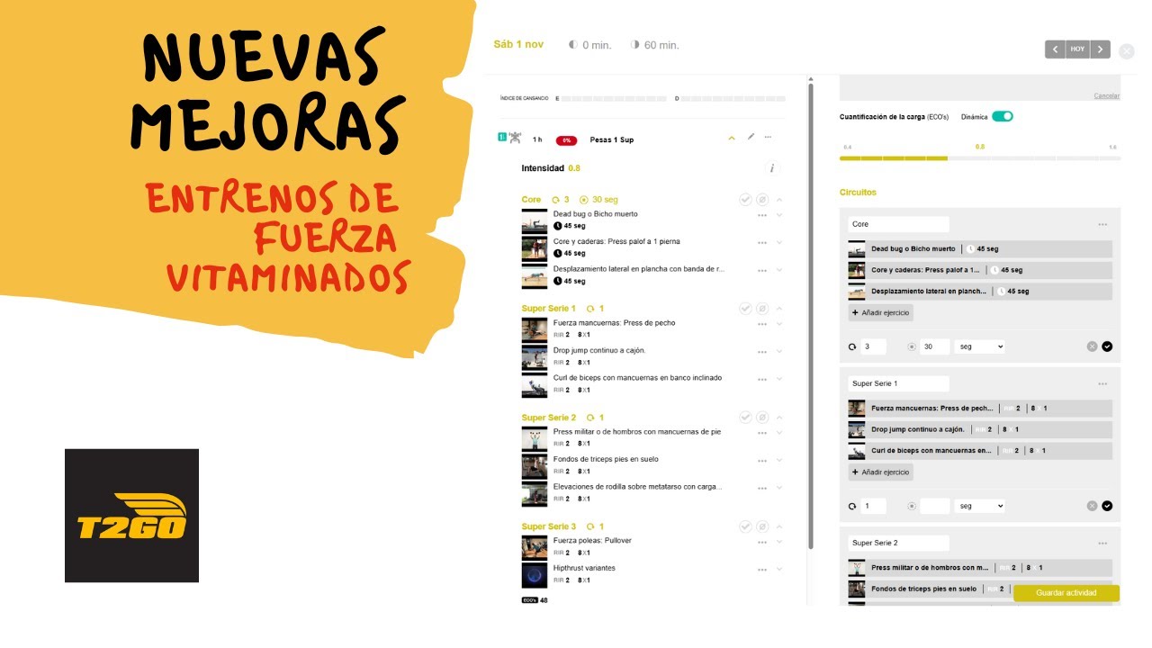 Cómo utilizar el nuevo creador de entrenos de fuerza