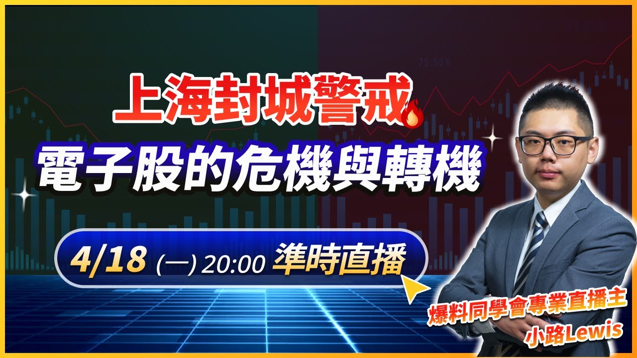 金融實戰達人－小路Lewis｜上海封城警戒！電子股的危機與轉機怎麼看？
