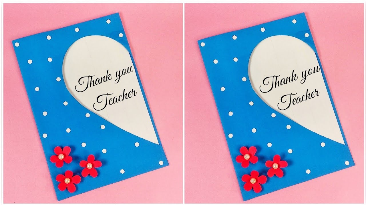 Easy and Beautiful Thank You Card for Teacher / DIY Thank you card ideas / Thanks greeting card